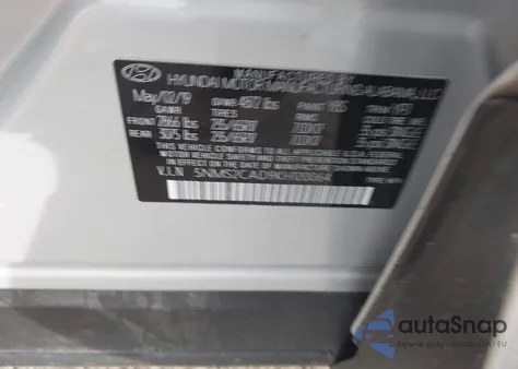 2019 Hyundai Santa Fe Se from USA, damaged, VIN 5NMS2CAD9KH120064